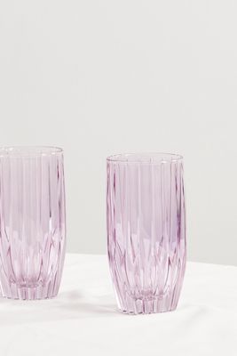 Luisa Beccaria - Set Of Two Large Iridescent Glass Tumblers - Purple