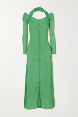 Jacquemus - Lagoa Cold-shoulder Stretch-knit Maxi Dress - Green