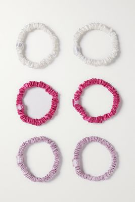 Slip - Set Of Six Small Silk Hair Ties - one size