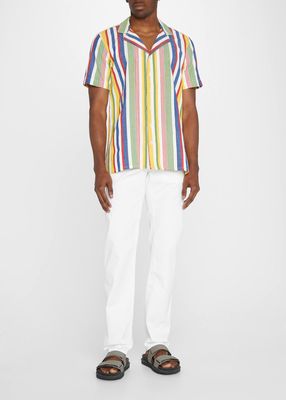 Men's Alek Technicolor Stripe Camp Shirt