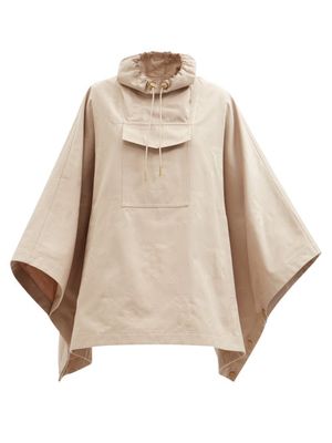 Burberry - Linsell Monogram-jacquard Hooded Cotton Poncho - Womens - Beige