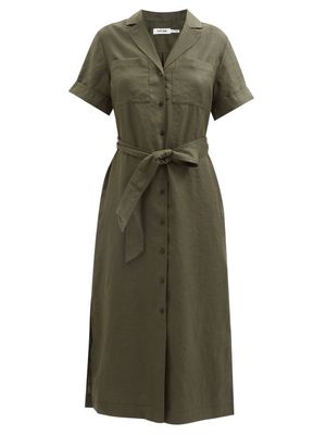 Cefinn - Lennox Belted Shirt Dress - Womens - Khaki