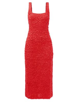 Mara Hoffman - Sloan Square-neck Ruched Dress - Womens - Red