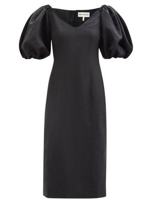 Mara Hoffman - Namari Puff-sleeve Linen-blend Dress - Womens - Black