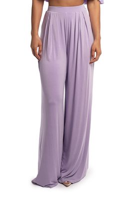 JLUXLABEL Wide Leg Pull-On Knit Pants in Lilac