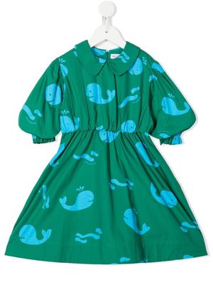 Rejina Pyo Nora whale-print organic cotton dress - Green