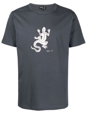 agnès b. Brando lizard T-shirt - Grey