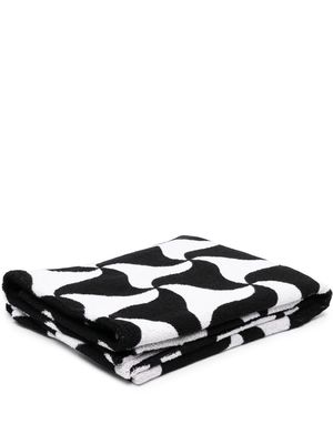 Bottega Veneta Ghost abstract-pattern beach towel - Black
