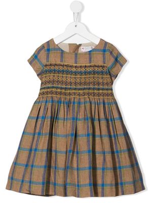 Bonpoint plaid-check print dress - Neutrals