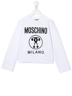 Moschino Kids logo-print detail sweatshirt - White