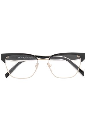 Prada Eyewear logo-arm detail glasses - Black