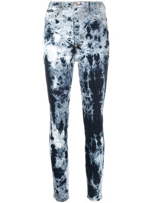 Philipp Plein bleached high-waisted skinny jeans - Blue