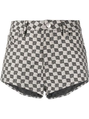 MISBHV motif-print high-waisted shorts - Neutrals