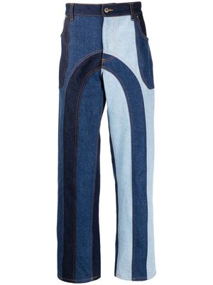 Ahluwalia panelled design denim jeans - Blue