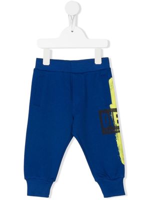 Diesel Kids logo-print cotton track pants - Blue