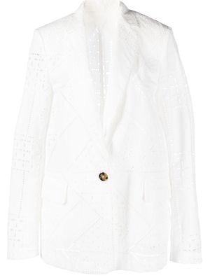 MSGM broderie anglaise blazer - White