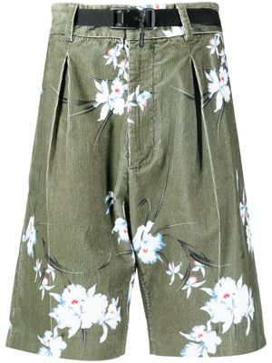 Nº21 corduroy bermuda shorts - Green
