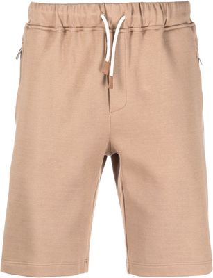 Eleventy drawstring waist track shorts - Brown