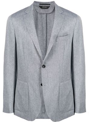 Zegna fitted single-breasted blazer - Blue
