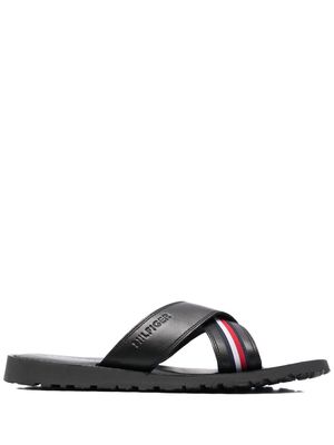Tommy Hilfiger crossover-strap sandals - Black