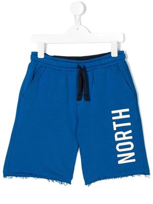 North Sails Kids logo-print cotton track shorts - Blue