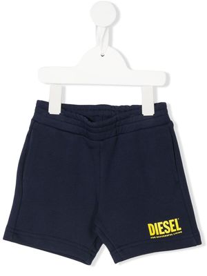 Diesel Kids logo-print cotton shorts - Blue