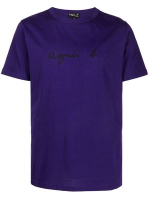 agnès b. logo-print T-shirt - Purple