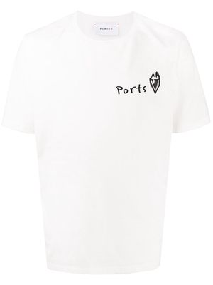 Ports V logo-print short-sleeved T-shirt - White