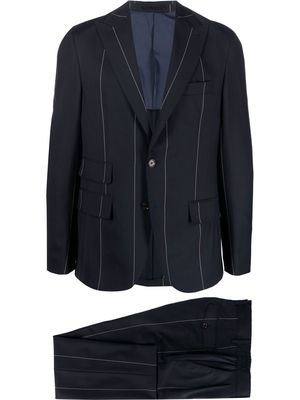 Eleventy stripe-detail two-piece suit - Blue