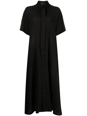 Y's mid-length cotton dress - Black