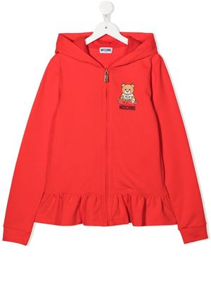 Moschino Kids Toy Bear print hoodie - Red
