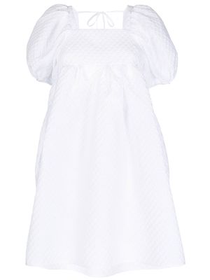 Cecilie Bahnsen textured puff-sleeve mini dress - White