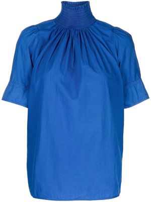 Nº21 high-neck gathered blouse - Blue