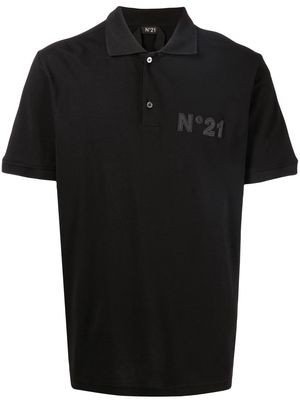 Nº21 logo-patch polo shirt - Black