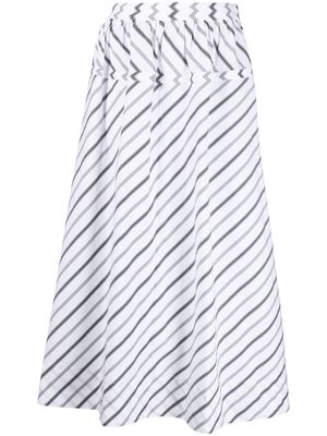 Tory Burch high-waist striped midi skirt - White