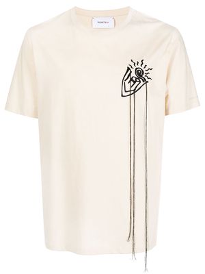 Ports V graphic-print short-sleeved T-shirt - White