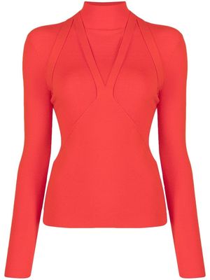 Dion Lee Harness Skivvy knitted high-neck top - Red