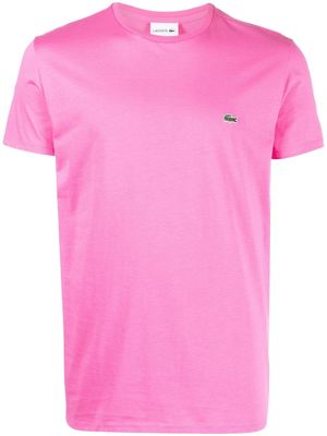 Lacoste logo-patch pima cotton T-shirt - Pink