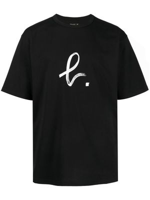 agnès b. logo-print round-neck T-shirt - Black