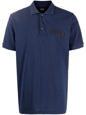 Nº21 logo-patch polo shirt - Blue