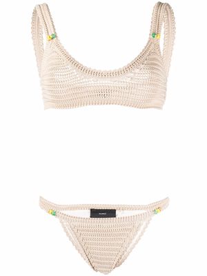 Alanui knitted two-piece bikini set - Neutrals