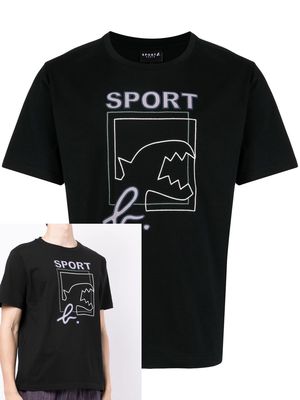 SPORT b. by agnès b. dinosaur embroidered sport T-shirt - Black