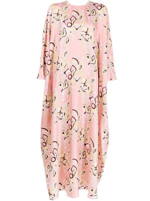Emilio Pucci graphic-print long-sleeve dress - Pink