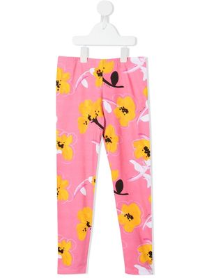 Marni Kids floral-print leggings - Pink