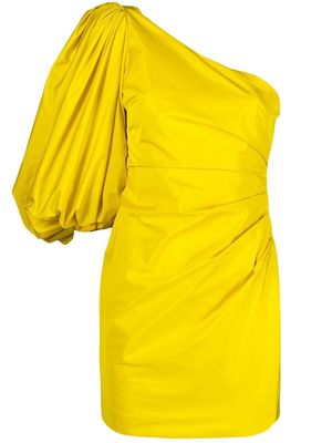 PINKO one-shoulder puff-sleeve dress - Yellow