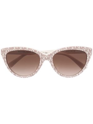 Michael Kors monogram-print cat-eye sunglasses - White