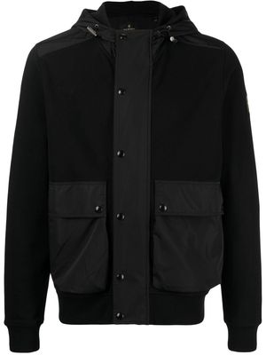 Belstaff logo-patch panelled hooded jacket - Black