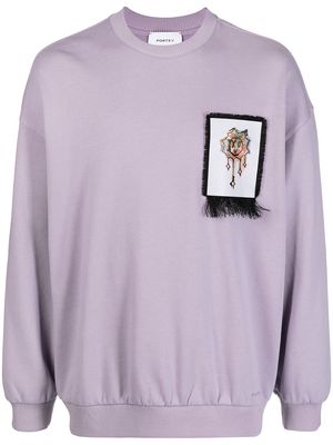 Ports V graphic-print crew neck sweatshirt - Purple