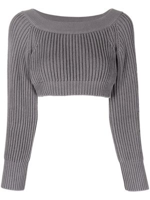 Alexander McQueen ribbed-knit cropped sweatshirt - Grey