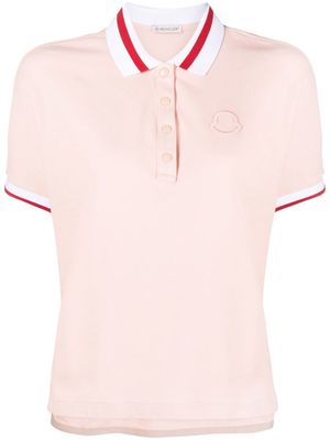 Moncler colour-block logo-embroidered polo shirt - Pink